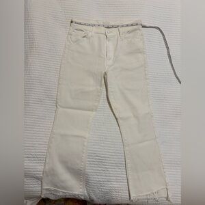 Mother Insider Crop White Jeans